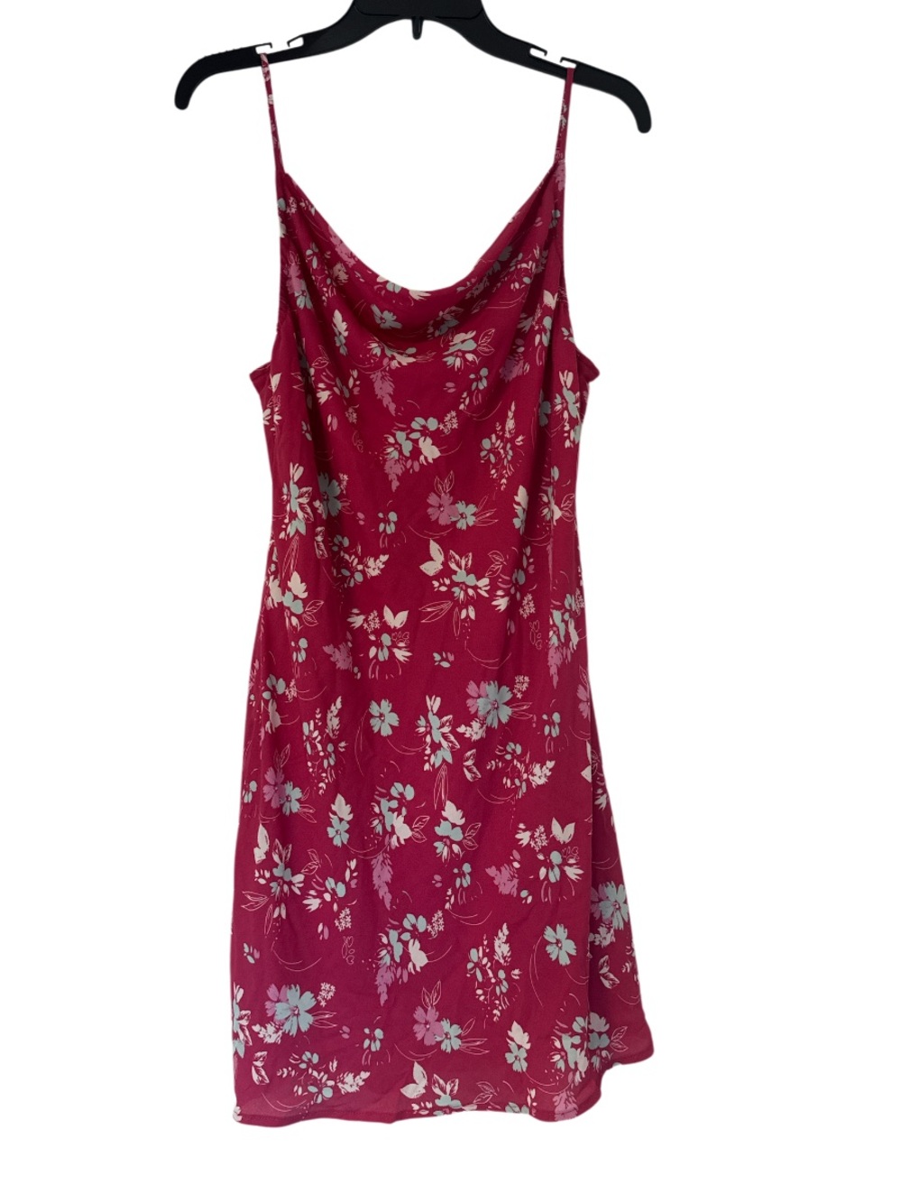 Trixxi Floral Cowl Neck Slip Dress Raspberry Pink - Size L